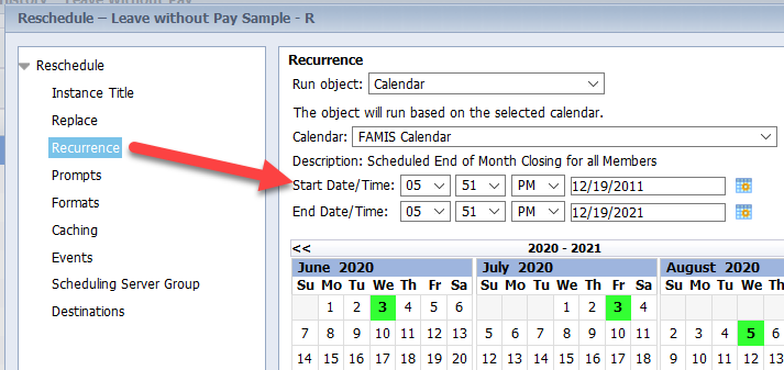 Select Recurrence