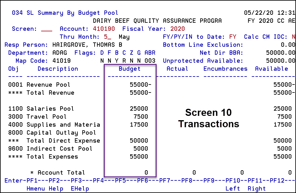 Screen 034 (010 transactions)