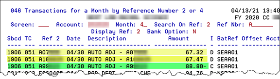Screen 046 - Expense Transactions