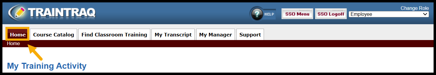 where to access the Home tab
