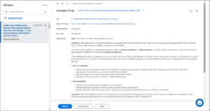 Display of To Do: Confirm New or rehire worker record for Non-Employee Benefits only