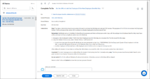Inbox action item displayed Get the UIN and edit the Employee ID for Non-Employee Benefits Only
