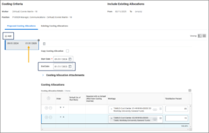 Adding Multiple Costing Allocation Sections