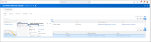 The view worker history by category page displaying a business process (termination) with its related actions icon selected