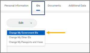 Change my government IDs