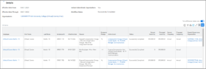 The Compensation Changes Report Page displaying what might appear