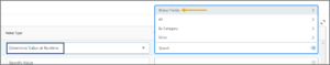 The Determine Value at Runtime option selected under the Value Type column; the value column is selected with the global fields category displaying