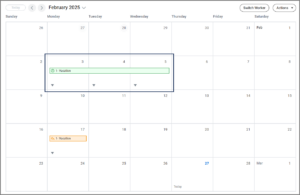 Select time off request to correct