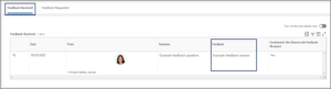 The Feedback Received tab under feedback displaying the feedback that was received from the Worker