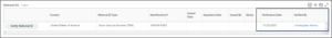 National IDs table highlighting the verification date and user