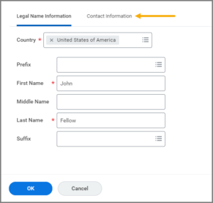 Legal name information