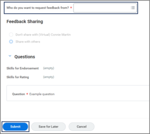 The Ask Others for Feedback Page