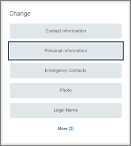 The Personal Information button