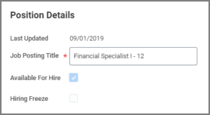 Position details window