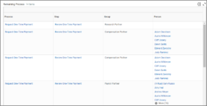 Display showing the Remaining Process Details.