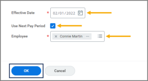 The Request Compensation Change Page