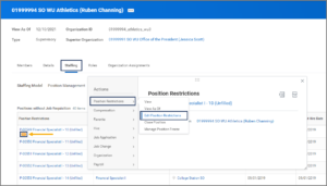 Finding position restrictions within a Supervisory Organization