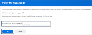 Inputting your social security number