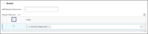 The worker section with the resource plan line showing and an example worker entered