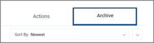 Top portion of inbox displayed with the Archive tab highlighted.
