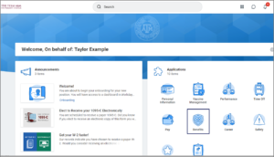 The Workday home page with the Benefits options highlighted.
