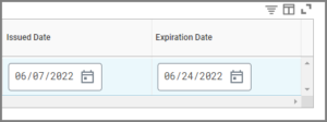 the issue date and Expiration Date fields from the Edit Other IDs page