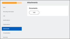 screenshot of the attachments step