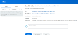 Inbox displayed with the pending To-Do selected.