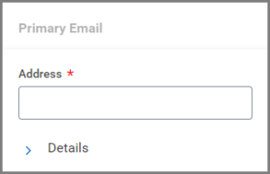 The Primary Email field for Work Contact Information