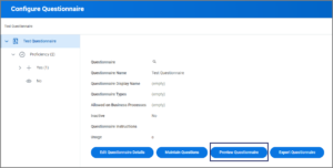 Preview questionnaire button highlighted.