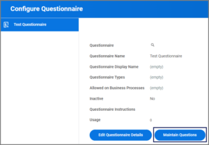 Maintain questions button highlighted.