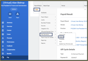 Update or Cancel Off-Cycle payment