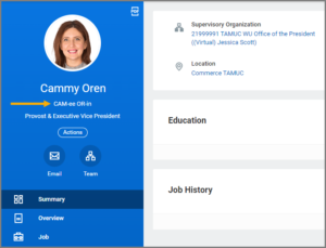 The Worker Profile with the name pronunciation appearing under the name