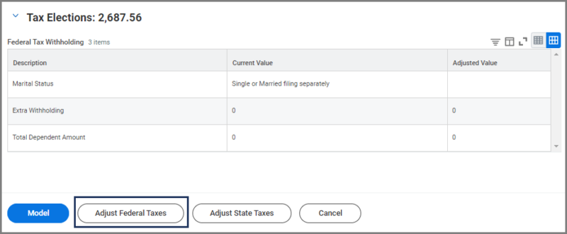 Adjust Federal Taxes 