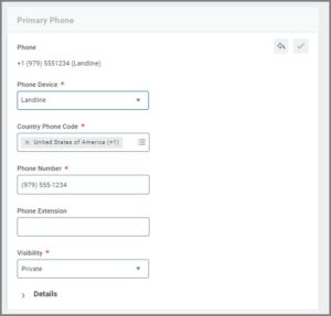 Primary Phone Section
