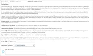 State Military Preference Questionnaire. 