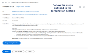Figure 11. To Do that needs to be submitted to move the business process forward