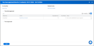 Employees whose time is not approved