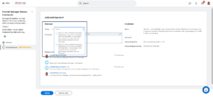 detailed view of acknowledgement page that position restrictions do not or do need to be updated