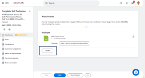 detailed view of attachments page and a comment box to include helpful information about the attachment