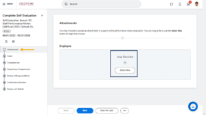 Page for uploading and attachment.