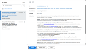 submit the upload dependent documentation to do