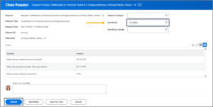 arrow pointing to resolutions and a box about submit