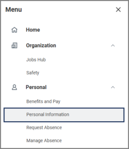 The Personal Information application