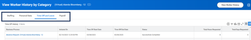 Worker History Categories