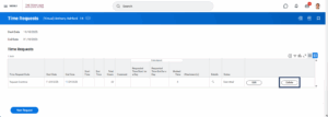 Dialogue box for Deleting a Time Request