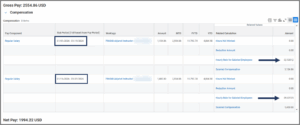 Workday Payslip from the month of January showing the compensation change in the new work period