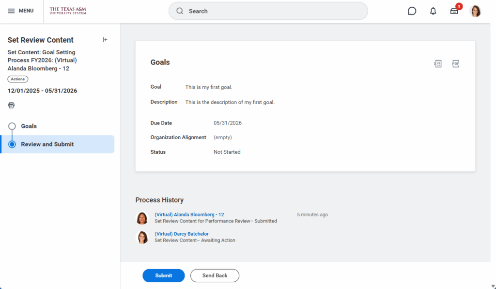Final Review of Employee's Goals.