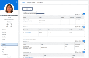 contact page on the worker profile