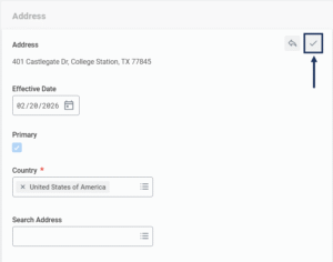 save button on address section